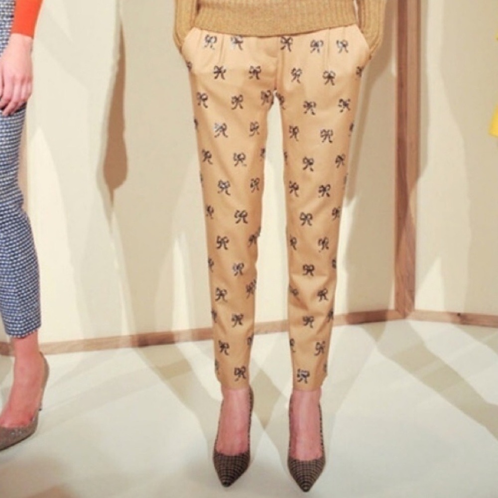 J.Crew Collection silk Sequin Bow Pants size 0